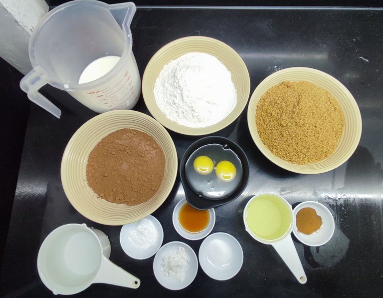 Ingredients of Moist Chocolate Cake