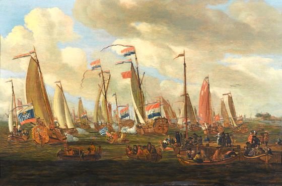 I. de-Beer-Tsar Peter the Great Viewing the Mock Sea Battle Held in his Honour in the IJ, off Amsterdam, 1st September 1697_T636645657918133288.jpg