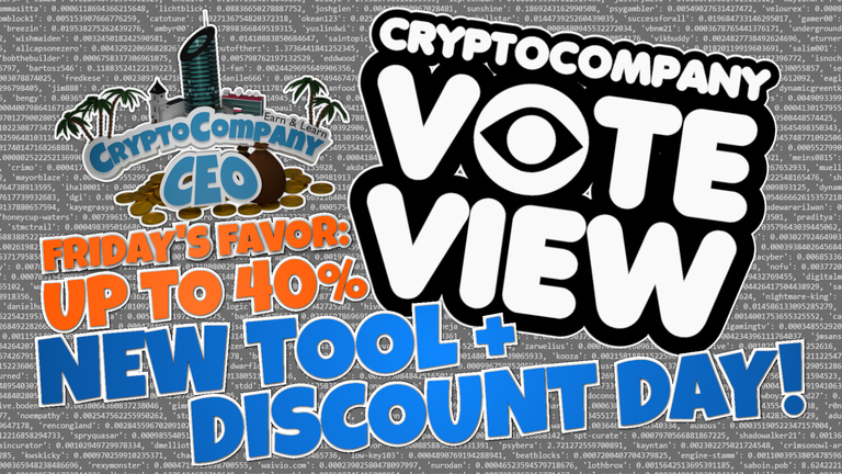 [ENG/DEU] New Tool "VoteView" + Weekly Discount Day with "Friday's Favor" = Hive Level-Up Starts Today!