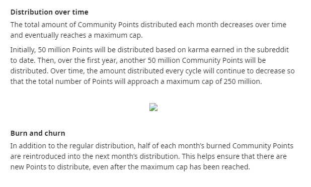 Points for each community is capped at 250 million