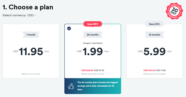 SurfShark price plan