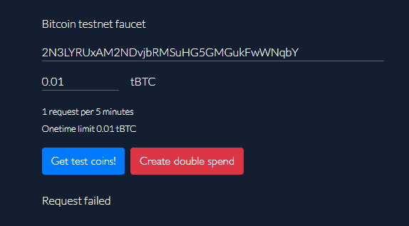 Request failed on faucet