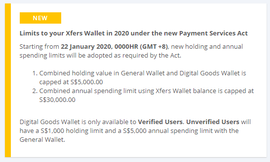Restrictions on Digital Wallet