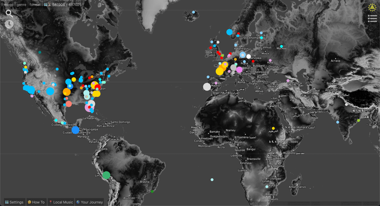 Every colorful dot on cXc.world is undiscovered music