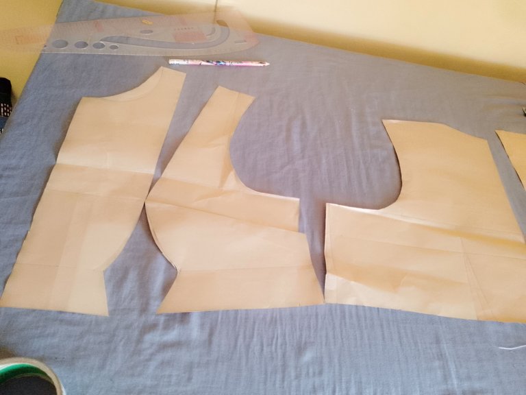 I DRAFTED AND TRANSFERRED A BUSTIER PATTERN TO FABRIC