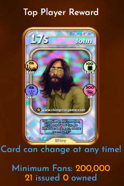 Cartas de risingstar L7s John . Cards in risingstar L7s John