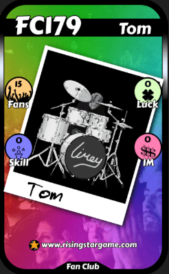 Cartas de risingstar FC179 Tom y FC180 Rhona . Cards in risingstar FC179 Tom y FC180 Rhona