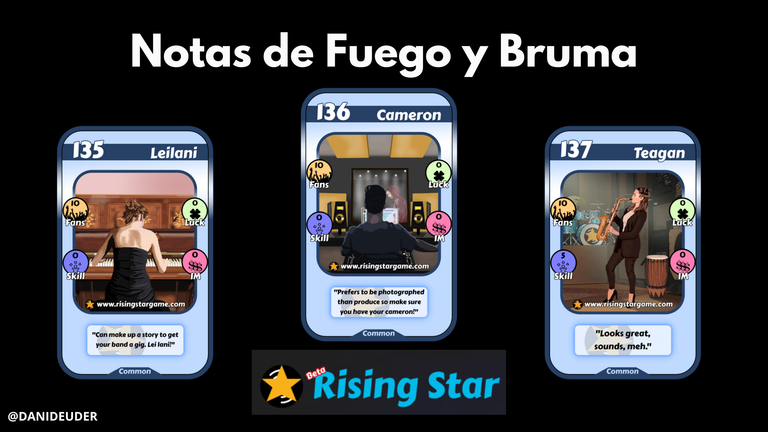 Notas de Fuego y Bruma: una historia de Rising Star