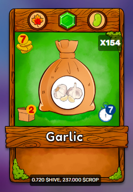 Mystery Seed turned into Garlic - 237 CROP or 0.720 Hive on Market.PNG