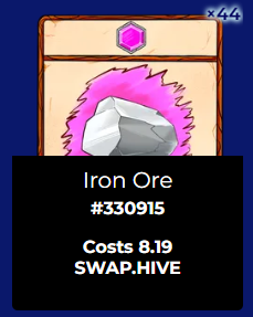Iron Ore - costs 8.19 Hive.PNG