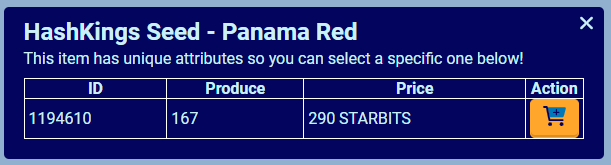 Use starbits to buy panama red seed.PNG