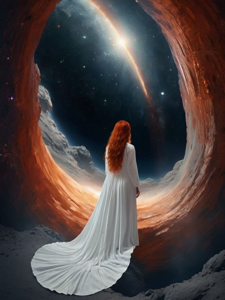 Default_A_red_haired_woman_in_a_muslin_dress_prays_to_a_cosmic_1.jpg