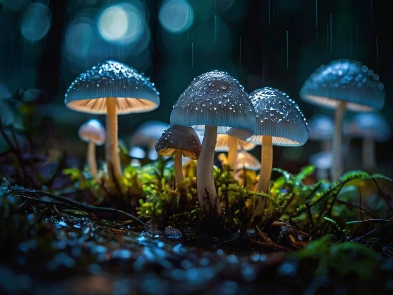 Default_Small_fluorescent_mushrooms_rain_night_the_light_from_2.jpg