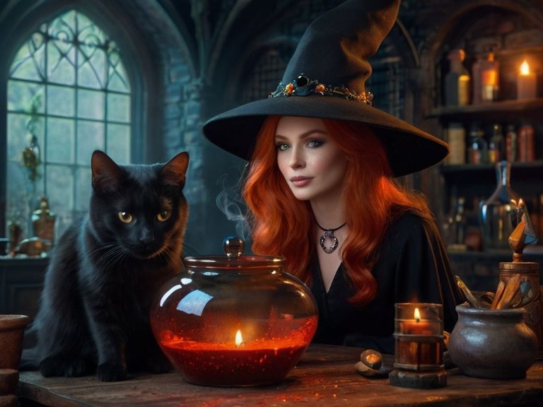 Default_A_black_cat_in_a_witchs_lair_a_beautiful_redhaired_wit_1.jpg