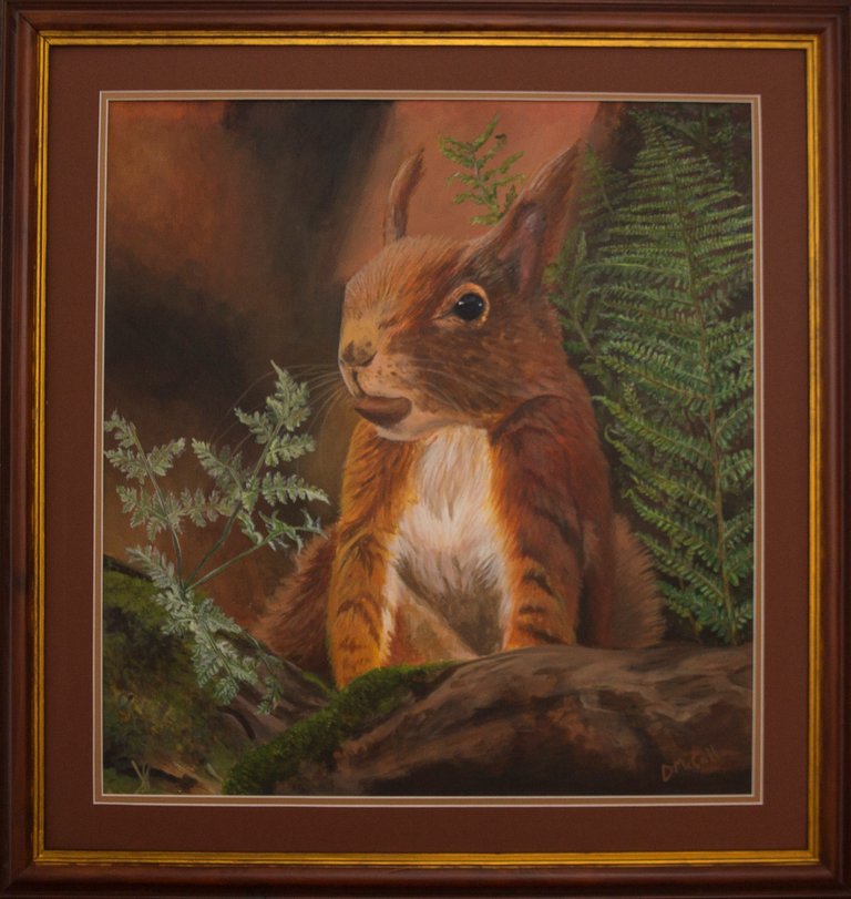 Formby Red Squirrel Painting_ Mount  Frame.jpg