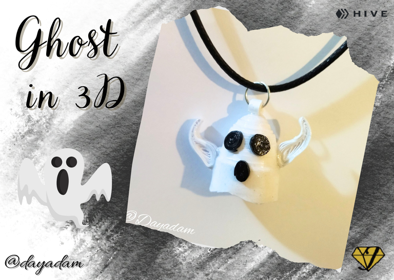 Ghost in 3D // Necklace Pendant // Quilling Technique [Eng-Esp]