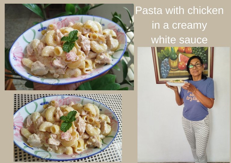 Pasta with chicken in a creamy white sauce..jpg