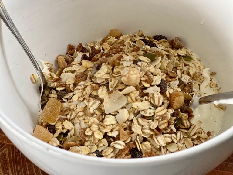 Muesli and yogurt