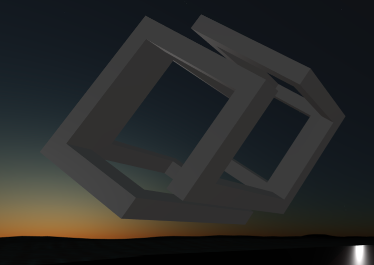 VR Logo at sunset