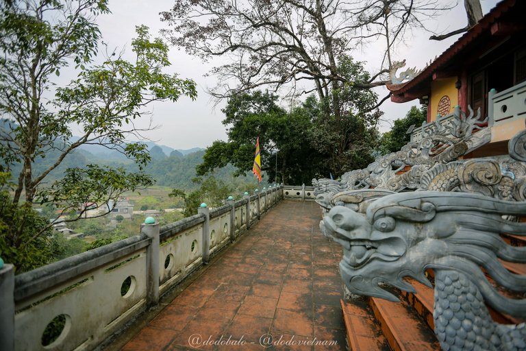 Binh An Linh Tu Temple is hidden in the mountains.
