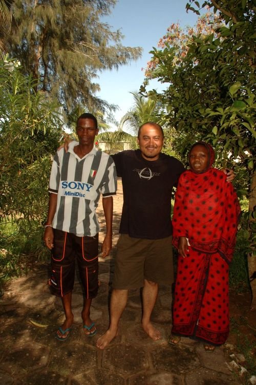 With Nazuru and Mwazuma at Zanzibar Beach House, Fuji Beach