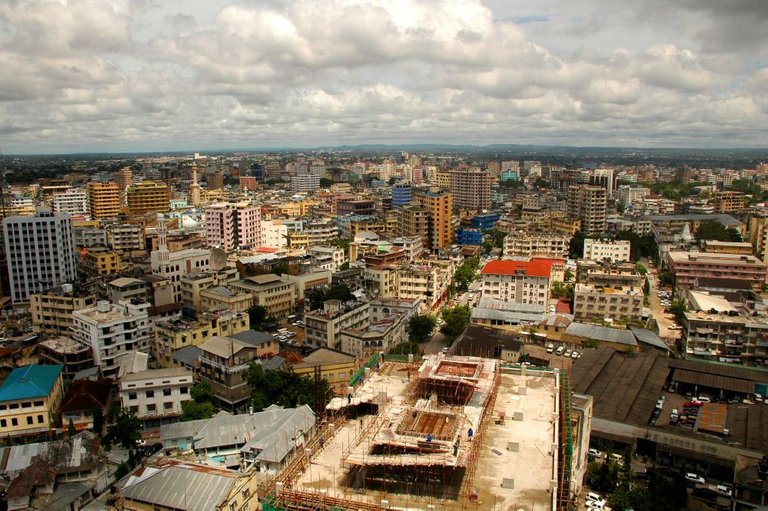 Dar Es Salaam City From Pention Tower, The Tallest Building in the City