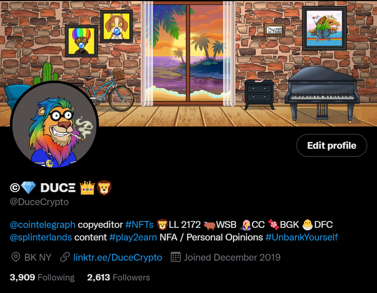 My Crypto Twitter Profile