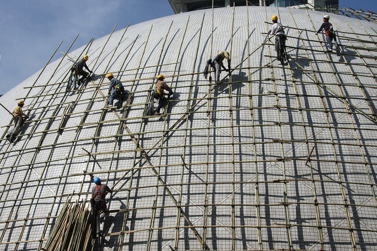 Bamboo scaffolding on the Space Museum in Hong Kong - Anne Roberts.jpg