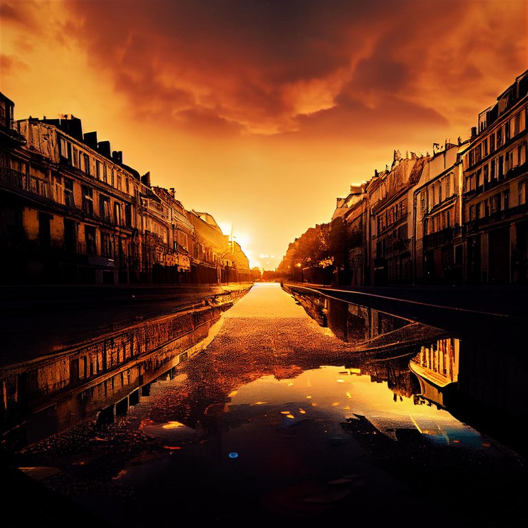 Ed_Privat_sunset_reflecting_in_a_puddle_of_water_in_narrow_pave_c42aefe5-127e-4971-ad76-1a179590678b.png