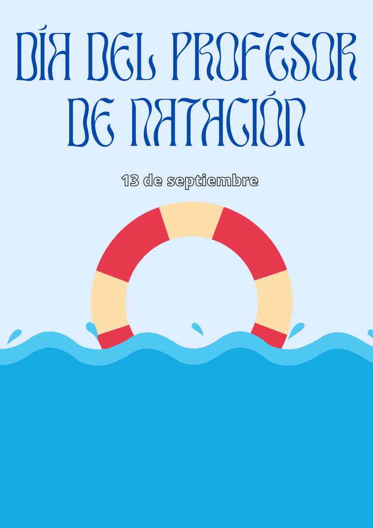 Poster Clases Natación Veraniego Rojo Azul.png