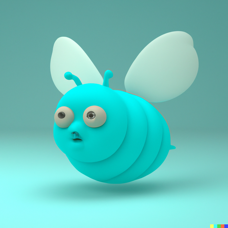 DALL·E 2023-02-22 21.15.03 - 3D Render of a fat bee in turquise. .png
