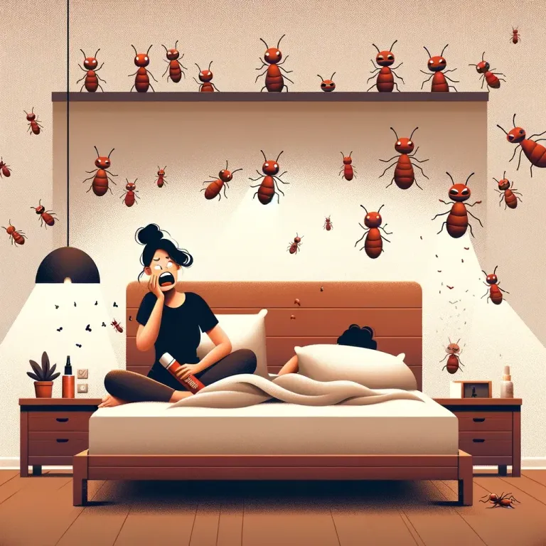 DALL·E 2025-02-23 11.17.56 - A minimalist and humorous digital illustration of a bedroom scene. A cozy bed with soft pillows and a luxurious blanket is under attack by tiny, misch.webp