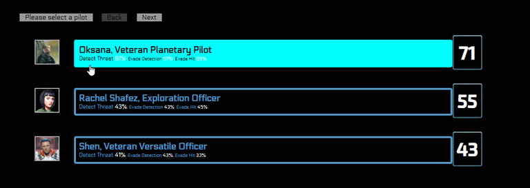 The new list (working in developer version now) communicates chance percentage and crew efficiency. Read below to see why!