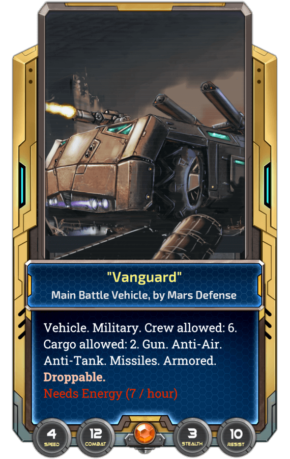 The Vanguard, one new legendary vehicle.