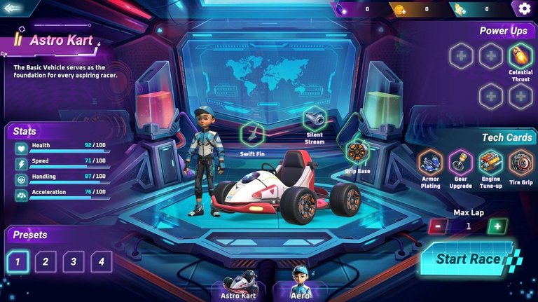 Characteristics of the Moon Karts Game