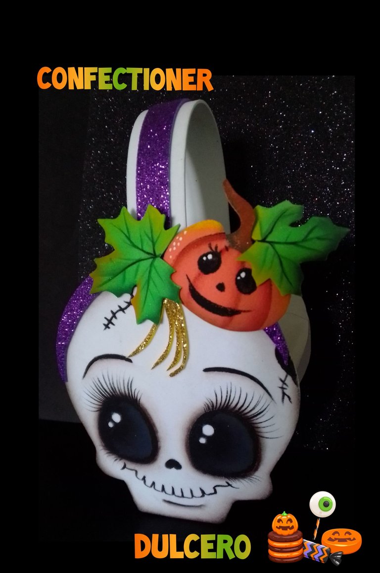 Dulcero Calavera ,hazlo conmigo para los días de Halloween. Skull candy box, make it with me for Halloween days. 
