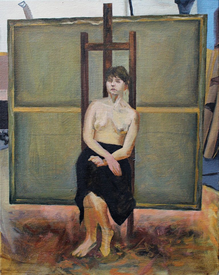 Emilia Garbień, W pracowni nr VI, olej na płótnie, 40 × 30, 2019, rgb.jpg