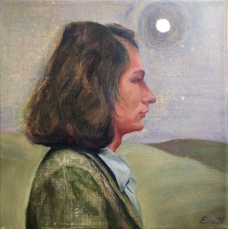 Emilia Garbień, Człowiek, olej na płótnie, 50 × 50, 2021.jpg