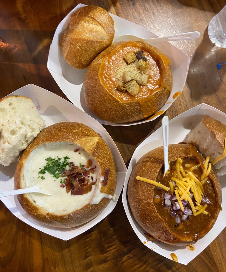 We ate a lot of San Fransisco bread bowl.