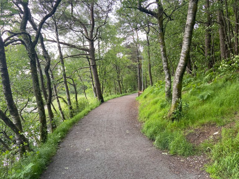 We can go around this lake, and come out almost on the same place as we walk in. 