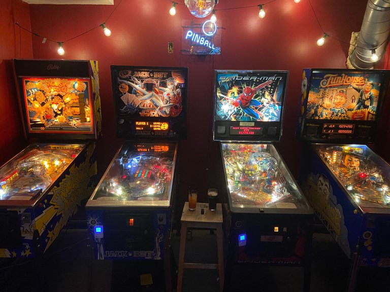 The pinball games the bar had.