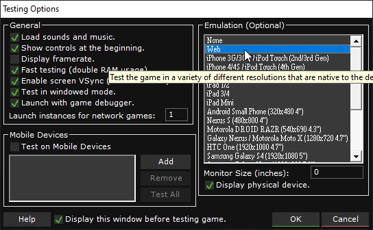 Testing Emulation options 001 Game Creator.png