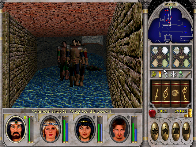 5 luring down thugs off a bridge Dragoons Caverns Might And Magic VI.png