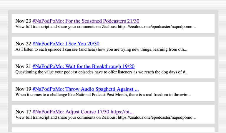 Screenshot of the NaPodPoMo 2022 podcast by @epodcaster.png