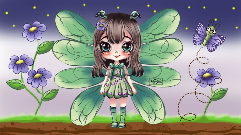 Dragonfly chibi (Digital art)