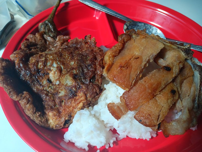 Fried Pork and Tortang Talong
