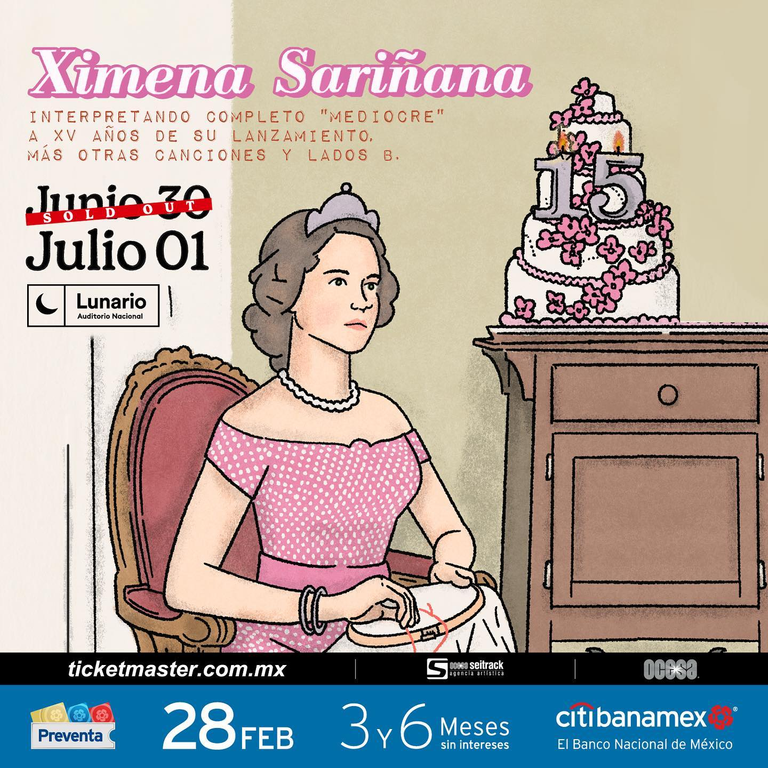 Ximena Sariñana's post announcing new date! | Post de Ximena Sariñana anuncionado una nueva fecha - Source: https://www.instagram.com/p/CpMD2pwrhml