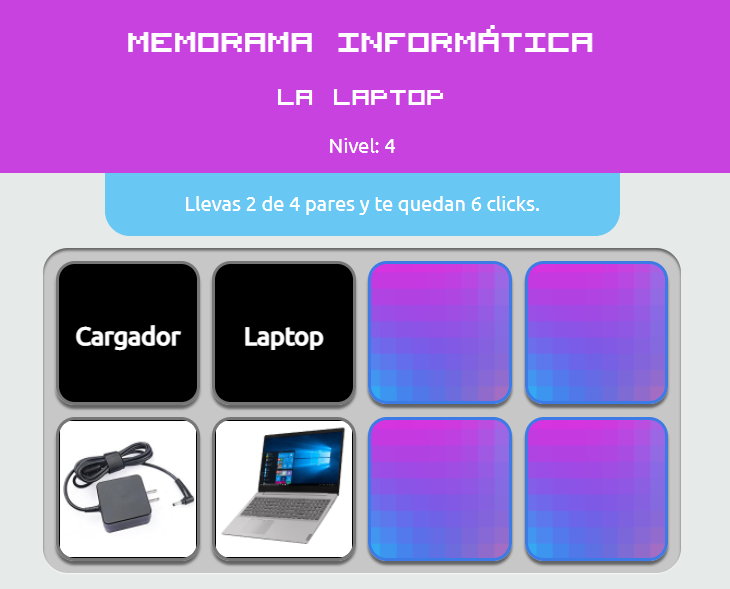 The Computing memory game includes images.