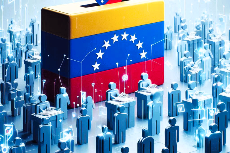 digital voting or election, emphasizing the act of casting a vote, creative expression, Venezuelan flag.png