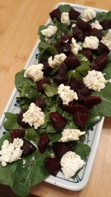 Done to death: beetroot, rocket and feta/goat's cheese salad